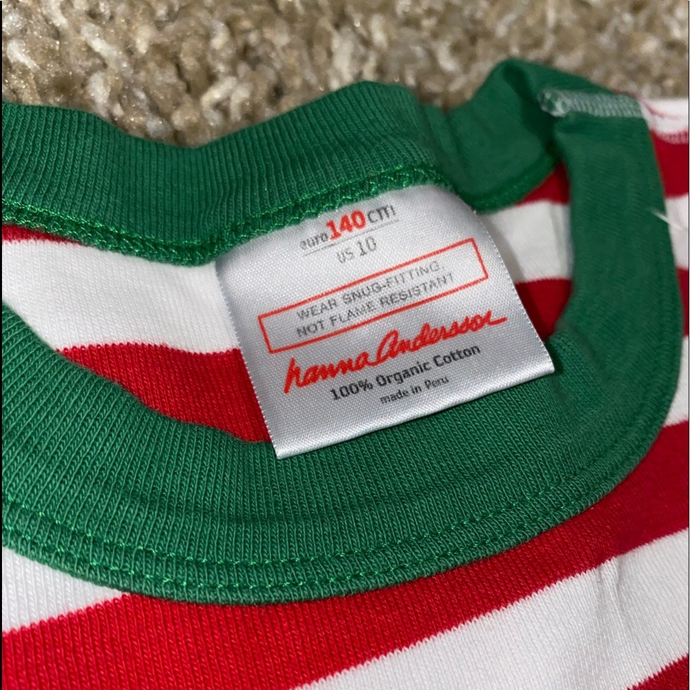 Candy cane stripe pajamas